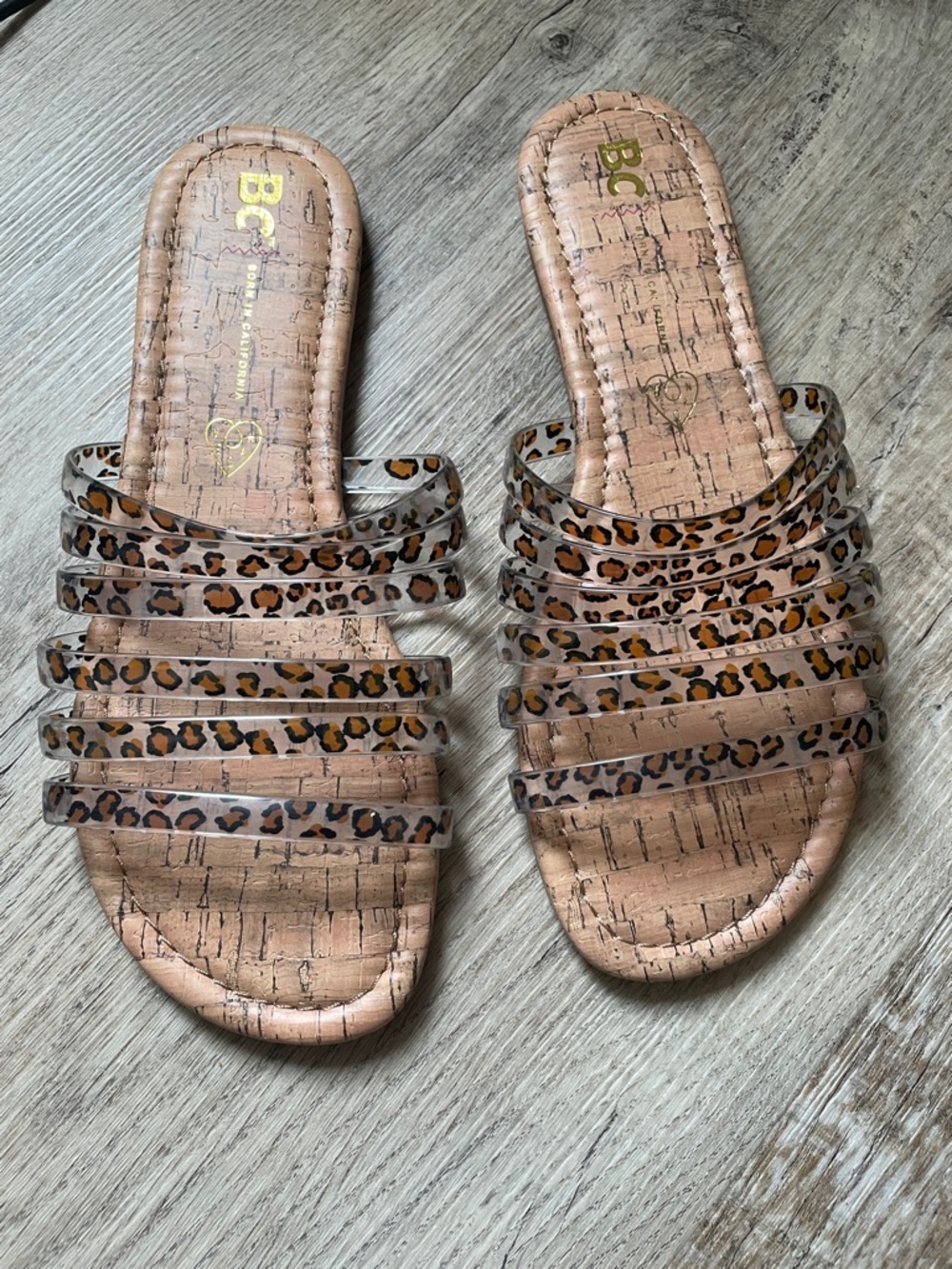 Leopard print Strap Slide Sandals